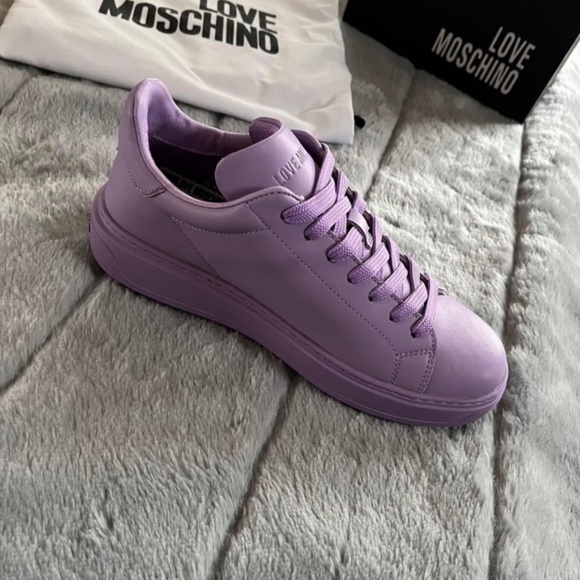 MOSCHINO Calfskin Bold Love Sneakers - Picture 7 of 15